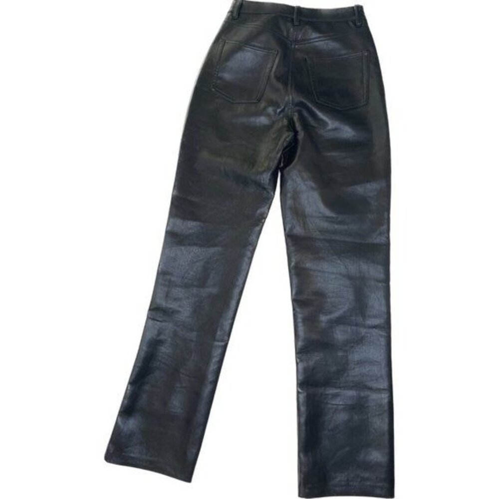 aritzia wilfred High-waisted Vegan Leather pants black xs - Picture 3 of 11